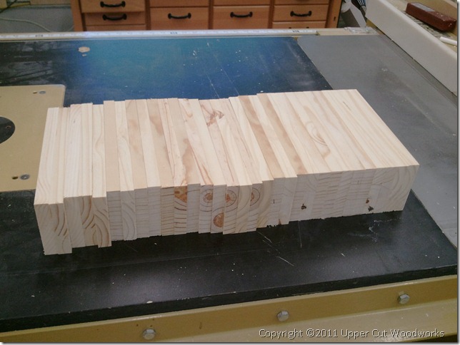 8” long, 3” wide, 9/16” thick pine boards ready to be hacked up and then burned unless they look good.