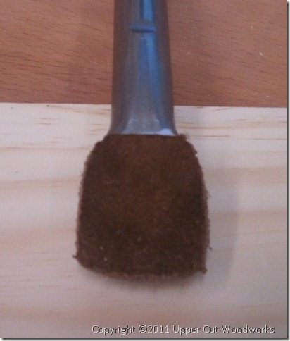 Upper Cut Woodworks Suede Trimmed on Holdfasts After Gorilla Glue Dries