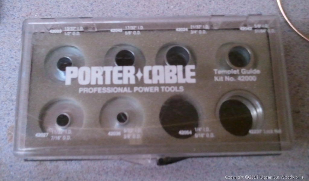 Porter Cable router templates. 1/4” ID missing. $10.
