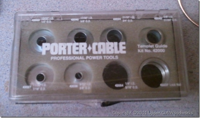Porter Cable router templates. 1/4” ID missing. $10.
